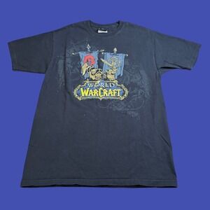 World of Warcraft T Shirt Medium Alliance vs Horde Jinx Video Game Promo Y2K